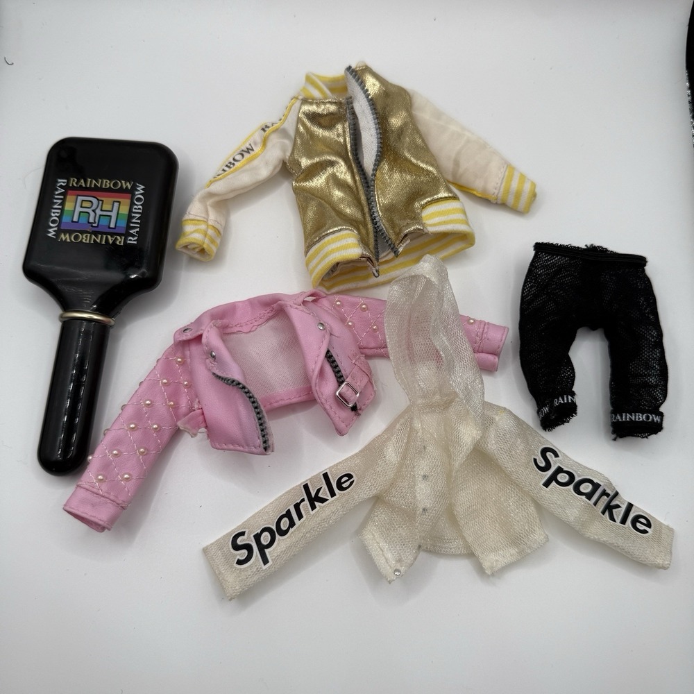 Rainbow High Clothing, Jackets , Tights , Accessories, Brush Lot